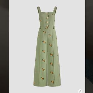 Ditsy floral square neck jumpsuit